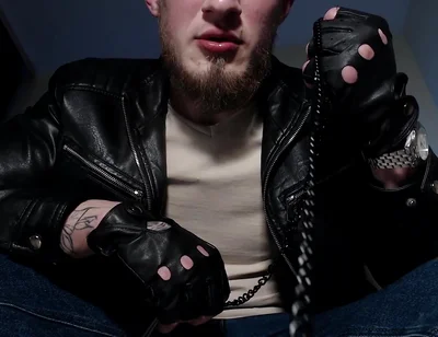 Alpha in Leather Spits, Feeds Domination.