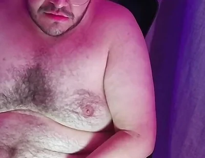 Clean Gay Bear Smoking Clouds on Desktop While Ihes Working From Home-1