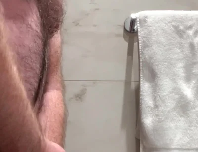 Hotel Bathroom Wank and Cum