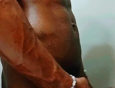 Oiling up My Big Black Cock