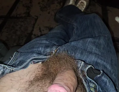 Wanking My Big Dick in Jeans, Topless, Spitting, Cumshot
