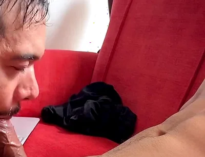 Relaxing in the Living Room While I Get a Blowjob