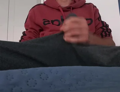 The Dude Can't Stop Jerking off That Big Dick and Holds the Cumshot in the Next Video