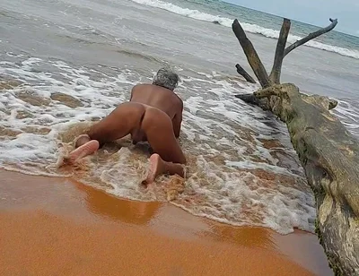Sissy Ladysilva on the Beach Tanned Naked Showing off Her Sexy Mark Hot Ass