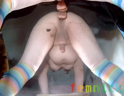 Fat Sissy Femboy Playing with His Little Toy