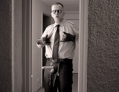 Leather Man10 Cock Play & Cum Shots (rear Window)