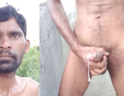 Rajesh Playboy 993 Outside Flashing Naked Asshole Outdoor Masturbation Big Cock and Cumming on the Floor