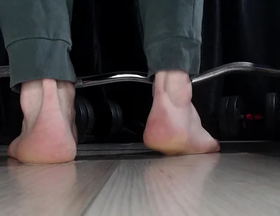 Weightlifting Exercise and My Foot Landed in Sperm.(at the End I Stepped in Drool)