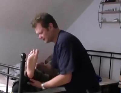 Army boots master feet licking