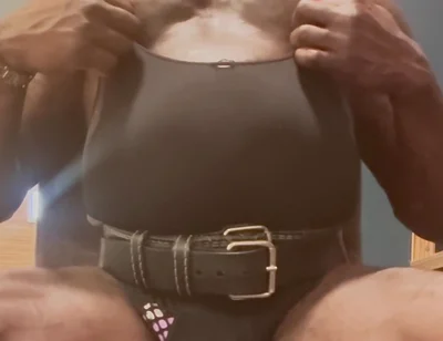 Black Mature Muscle Solo Tits and Vibrator