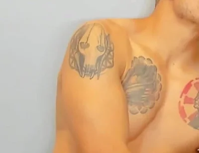 Slim Twink Masturbating with Colombian Macho's Xxl Fat Cock