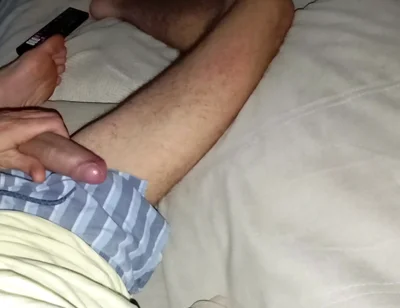 This Guy's Insatiable Cock Is Masturbated with His Feet and Fucks the Couch
