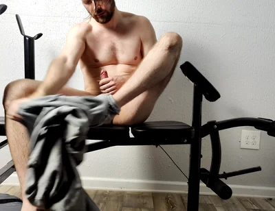 Bicep Curls and Jerking in Grey Sweats