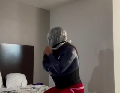 Latex Sissy Tries Breathplay for the First Time