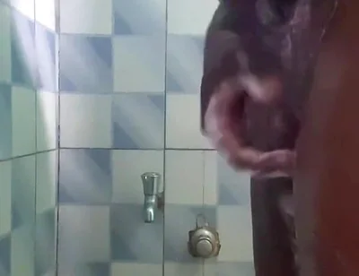 20y BBC Nasty Jerking off in His Shower Cleaning up His Cock