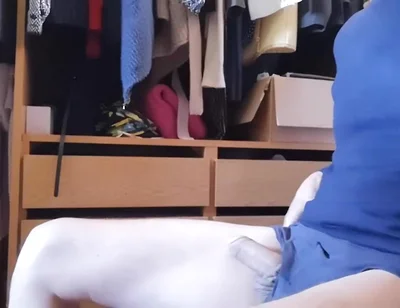 Jerking off Sitting on a Chair in a Dressing Room