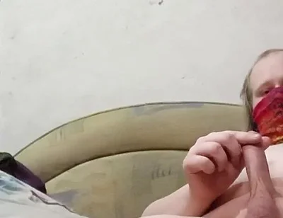 Fat Sissy Milking His Small Cock