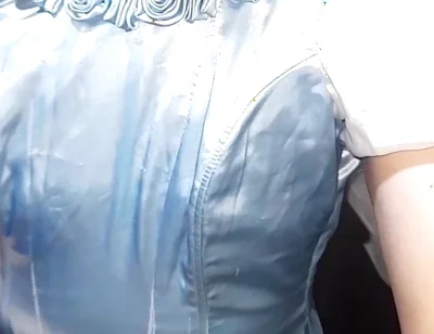 Crossdresser Cum Wearing Elegant Satin Ball Gown