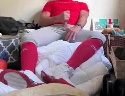 Alpha Baseball Playerjockdad87 Is at It Again Shooting His Jock Cum in Baseball Gear
