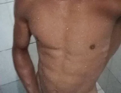 Brazilian Brunette 16cm Thick in the Shower - Hairy Hard Cock Taking a Hot Shower