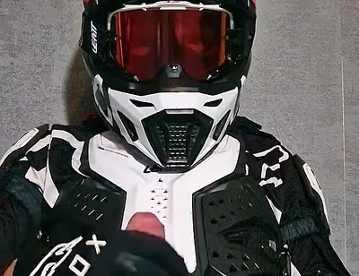 Horny Motocross Player Cumming on Boyfriend Helmet