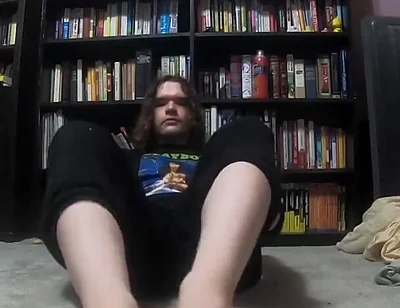 Chubby Boy Gives His Dildo a Footjob