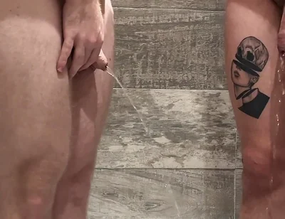 Piss Play on Each Other with Big Cocks