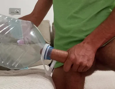 I Put My Huge Lubricated Cock Inside the Bottle and It Felt Like I Was Fucking You!