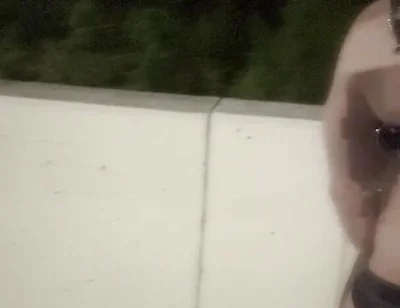 Midnight Bridge Tease: Asian Muscle Hunk's Leather-clad Cock Reveal