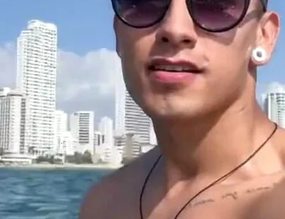 Tourist Exhibits Himself in a Jet Ski in the Sea on the Beaches of Cartagena
