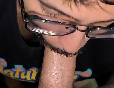 Kneeling & Horny Sniffing My Boyfriend’s Bulge Till I Cum on His Cock & Swallow Both Loads