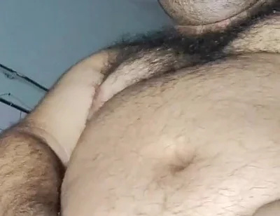 Fat Man Eating and Burping