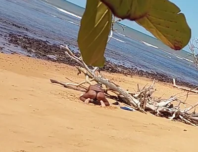 Ladysilva Was Filmed Hiding Tanning Her Hot Ass on the Beach