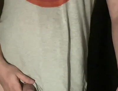 Amateur Boy Helps His Flatmate Pee Handsfree, Holding His Dick