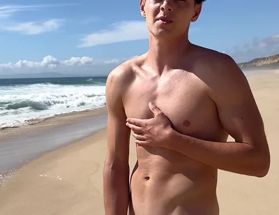 Twink Public Beach Jerk off