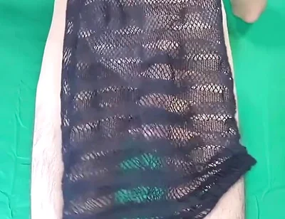 Black Fishnet Dress to Nude