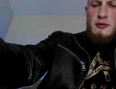 Leather Alpha Male Masturbation and Cum on Feet