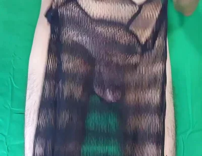 Black Fishnet Dress to Nude