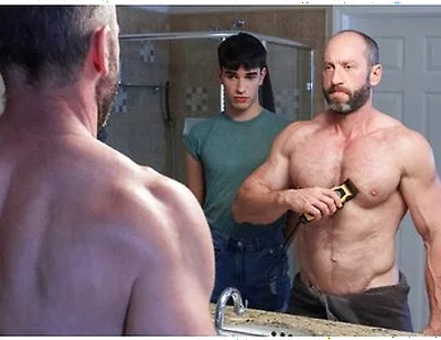 Shy Stepson Rob Quin Helps Shaving His Hunk Stepdad Muscled Madisons Balls