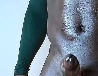 Muscular Black Monster Makes His Black Dick Cum Dripping