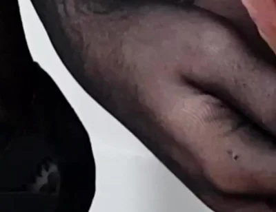 Sexy Dani Leg with Fountain Cum on Patterned Pantyhose