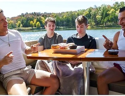 Stepdads Jax Thirio & Dalton Riley Take Turns Pounding Their Twink Stepsons On A Boat