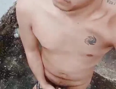 Waiting for Stepdaddy Outdoor! Pinoy Twink Naked Hard Cock, Masturbationa Nd Cumshot