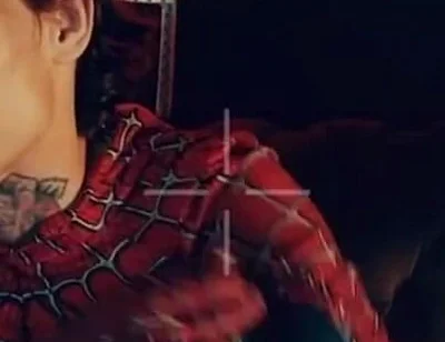 Spider Man Costume. Bottom Boy a Pose. Ass Hole