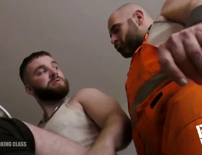 Worker boys sneaker sniffing, cock sucking
