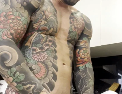In the Kitchen of Handsome Muscular