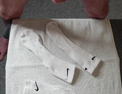 Ordered: 2x Pairs of Used Cum Soaked White Nike Socks