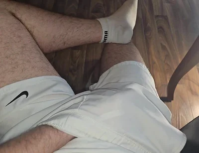 White Outfit Jerk off! Hot Stepdaddy Hardens Thick Cock & Makes It Cum