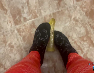Young Man in Leggings Masturbates