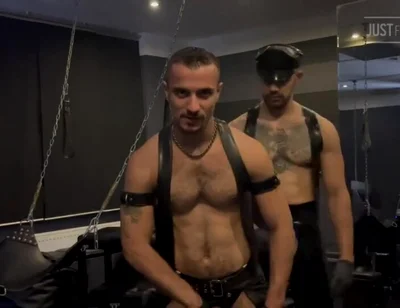 Leather boys smoke ,fucking